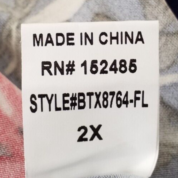 Papermoon Basima Floral Tank | Strappy Back | Navy Pink | Size 2X | NWT - Picture 7 of 7